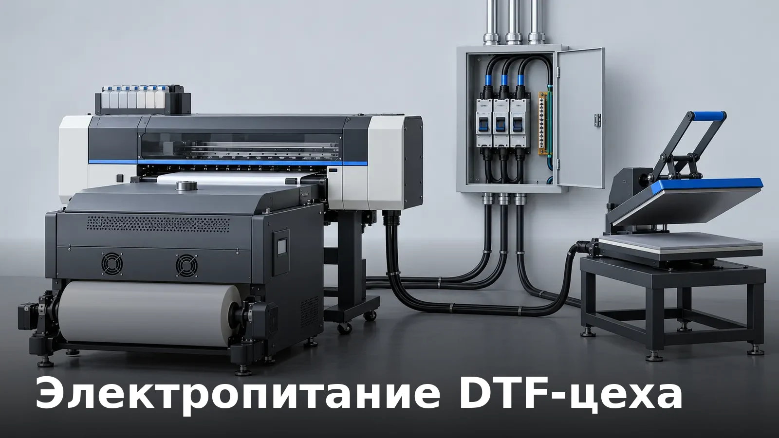 Электропитание DTF-цеха: требования к сети под принтер, шейкер и термопресс